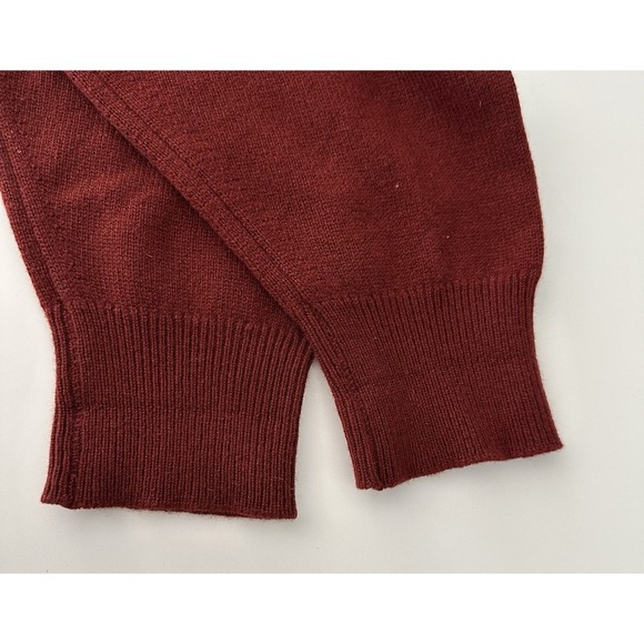 Vintage Brooks Brothers Cashmere Sweater 46 Burgundy Red Made Great Britain XL - Picture 5 of 10